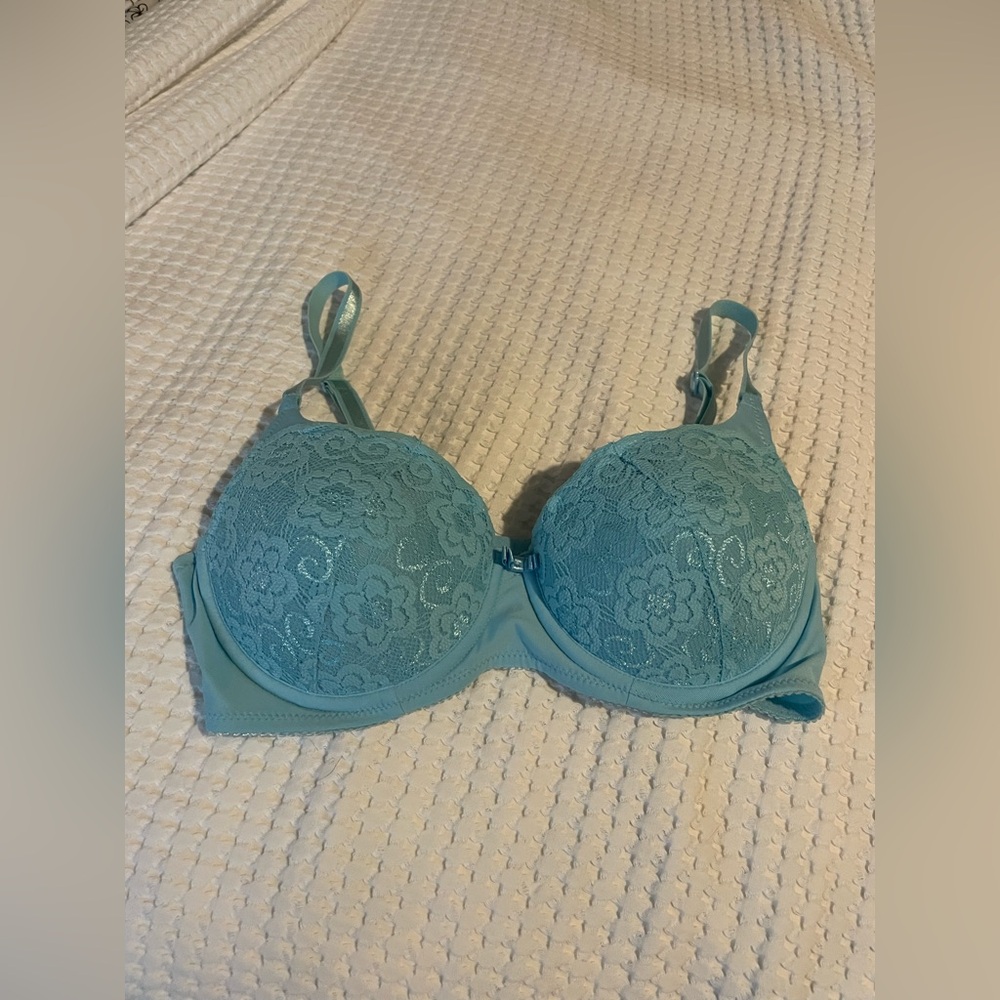 Lily of France Floral Lace Bra - Light Blue